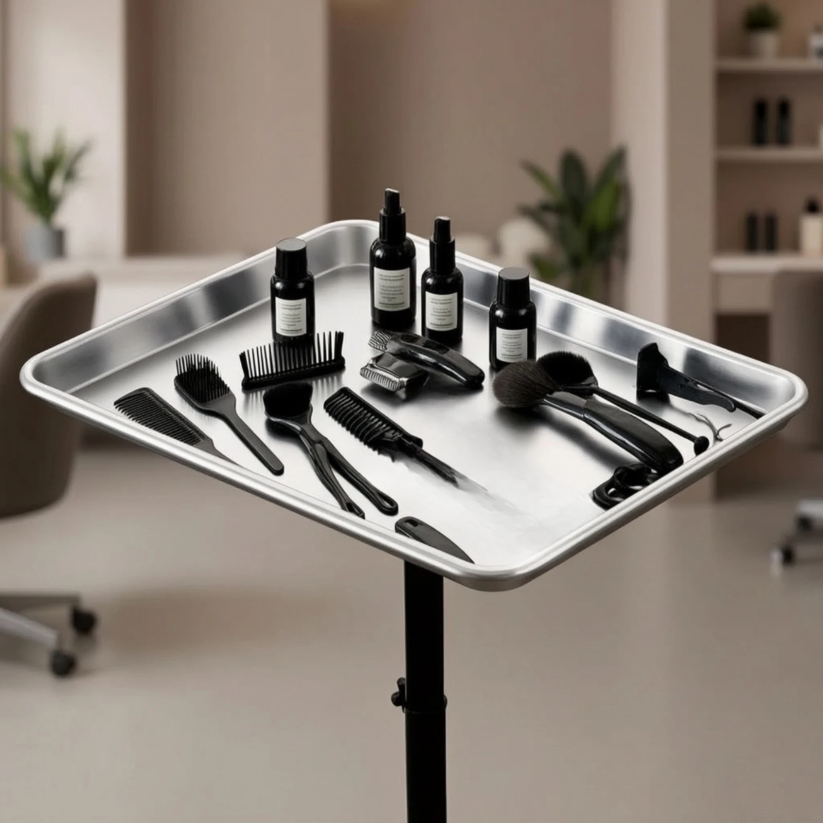 Salon Tray with Stand Movable Rolling Salon Tray Hairdresser Trolley Easy to Clean Rolling Trolley Versatile for Hairdressers