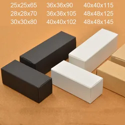 50pcs Tubes Perfume Kraft Paper Box White Black Cardboard Cosmetic Oil Bottle Packaging Box Lipstick Gift Ideas Box