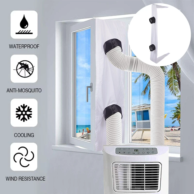 Universelle tragbare Klimaanlagen-Fensterdichtung für neigbare, schräge Fenster, einfach zu installierendes mobiles AC-Tuch für Zuhause