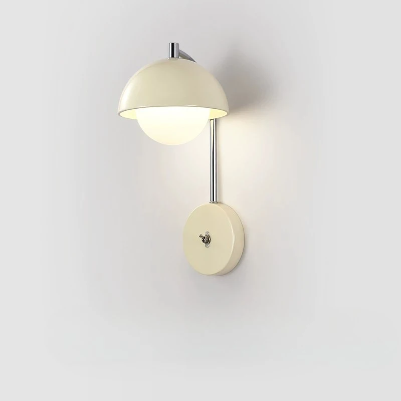 

Nordic Creative Mushroom Bedhead Wall Lamp Bedroom Bedside Hotel Corridor Entrance Modern Minimalist Cream Style LED Wall Light