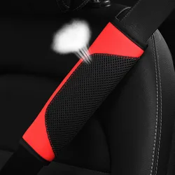 A Three-dimensional Mesh Cloth Leather Breathable Car Seat Belt Shoulder Strap Cover Insurance Strap Cover Automotive Supplies