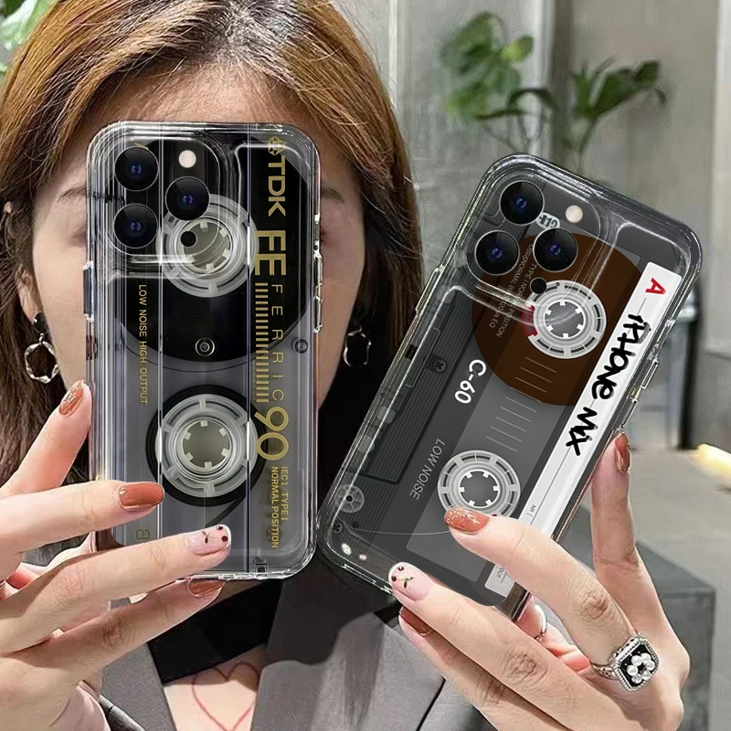 TPU Phone Case For Samsung Galaxy S26 Ultra Plus S25 S24 S23 S22 S21 FE A56 A55 A54 A53 A36 Protective Cassette Retro Tape Cover