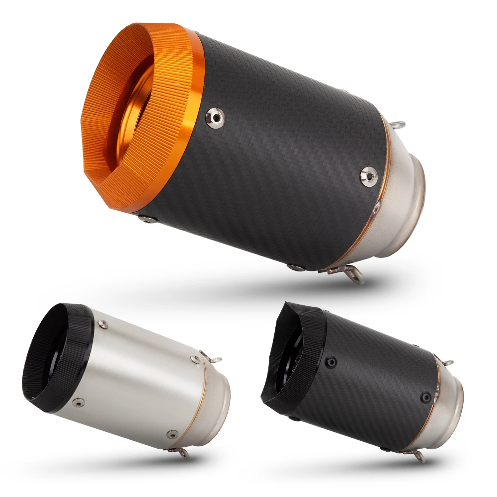 51MM 60MM Slip On Universal Motorcycle Exhaust Carbon Fiber Muffler with DB Killer For RC390 Duke1290 M1000RR R6 CBR1000RR Z1000