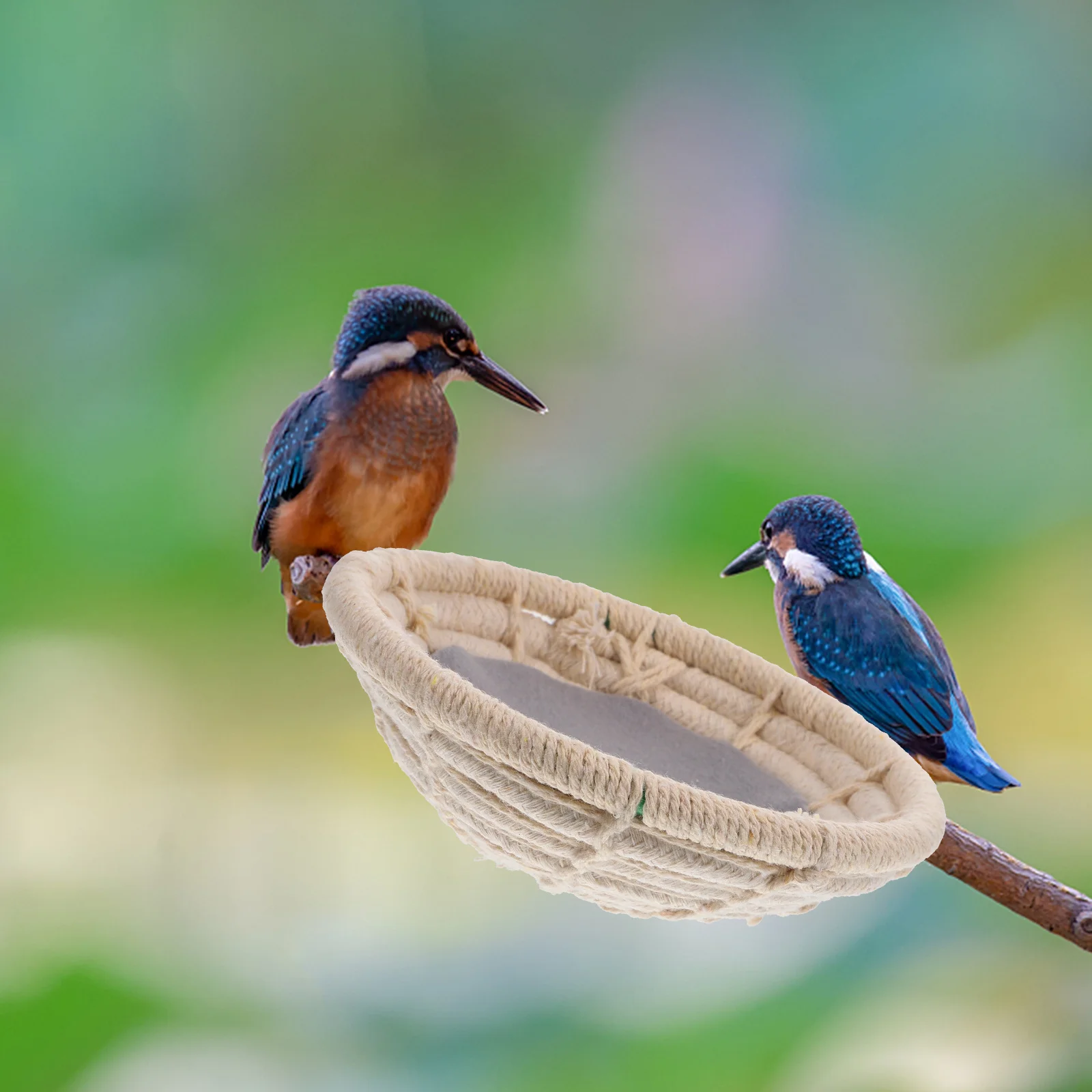 

1pc Handwoven Straw Bird Nest Natural Breeding Nest For Canary Serinus Pet Stress Relief Decorative Bird Supplies