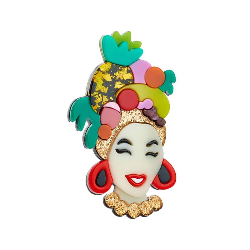 Handgemachte Mode Kleidung Accessoires Acryl Cartoon Ananas Mädchen Brosche Kleidung Tasche Abzeichen ﻿