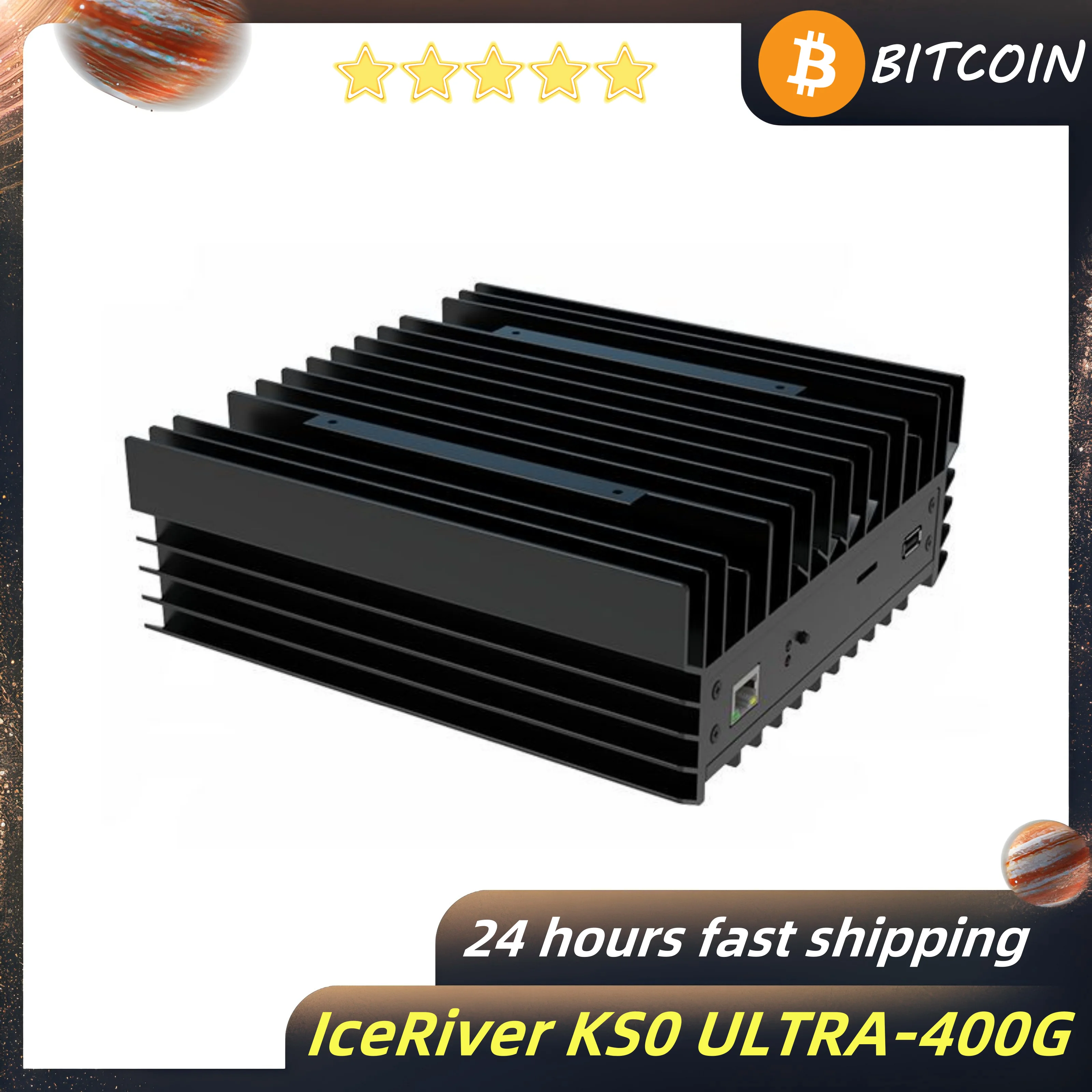 Brand New IceRiver KS0 24 Hour Shipping KAS Miner KS0 ULTRA 400G Hash Rate Kaspa Mining Machine with PSU