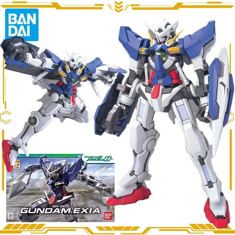 

Bandai оригинальная фигурка аниме HG 00 01 1/144 GN-001 Gundam EXIA, сборная игрушка для мальчиков и девочек, подарок, Коллекционная модель