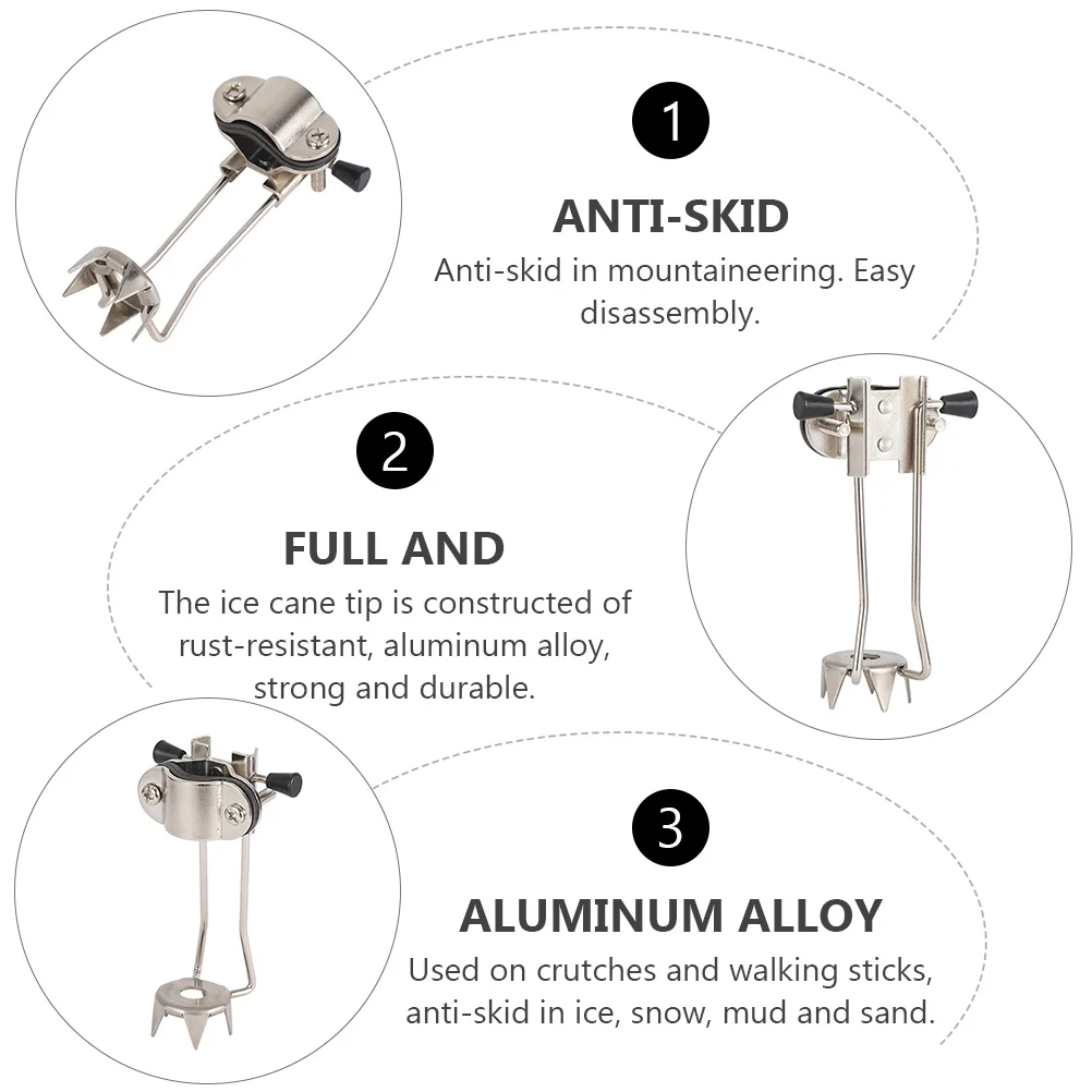 Hiking Attachment Trekking Poles Crampons Supplies The Snow Accessories Silver Aluminum Alloy Travel