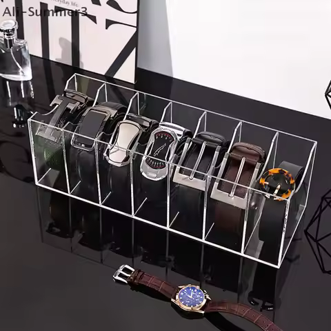 Transparent Acrylic Storage Boxes Wholesale Desktop Belt Multi-grid Organizer Cosmetic Storage Boxes With Dividers