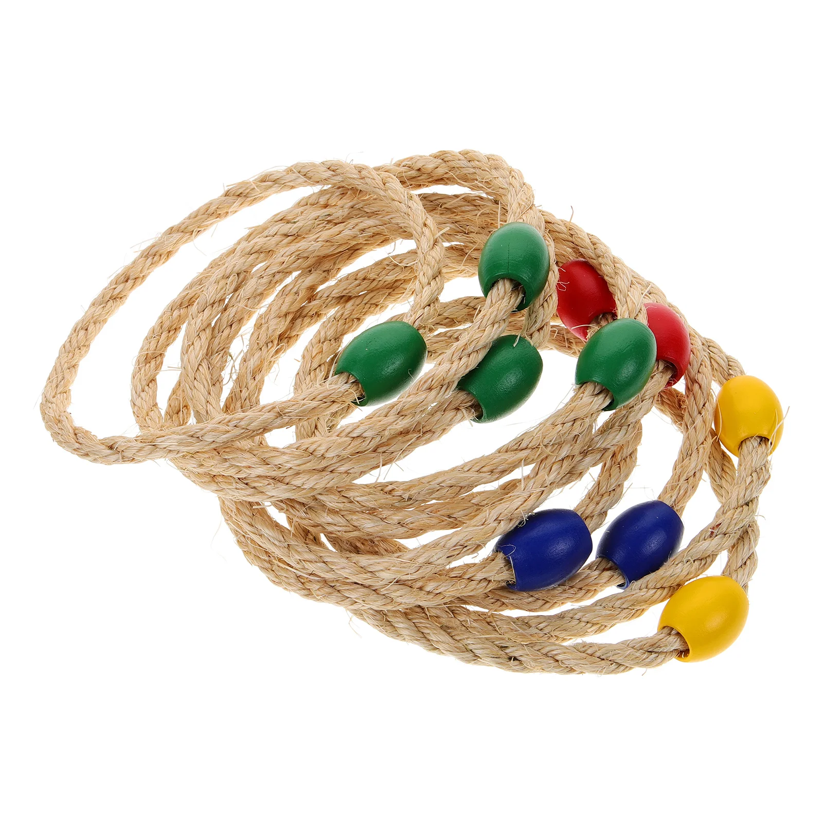 

10 PCS Rope Natural Ferrule Baby Outdoor Toys for Kids Ring Wooden Hoops Toss Game