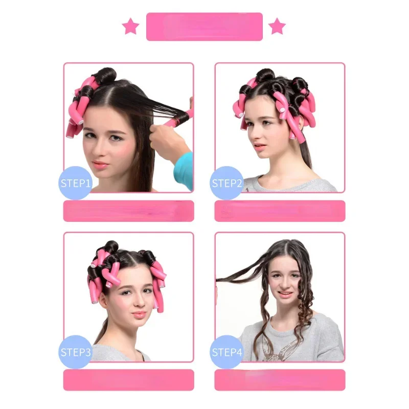 헤어롤 10pcs Hair Curlers Rollers Soft Foam Bendy Hair Rollers DIY Hair Styling Tool Curler Modeler Spiral Roller Curlers