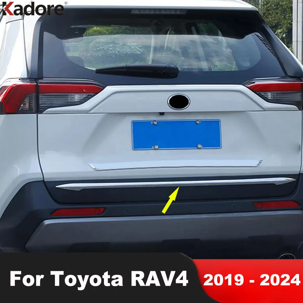 

Накладка на заднюю крышку багажника для Toyota RAV4 RAV 4 2019 2020 2021 2022 2023 2024, полоса на заднюю дверь автомобиля из углеродного волокна, аксессуары
