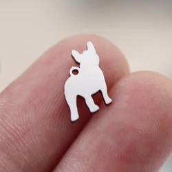 3pcs Kawaii French Bulldog Charms Stainless Steel Pendant Jewelry Making Bracelets Earrings Girl Cute Lucky Dog diy Accessories