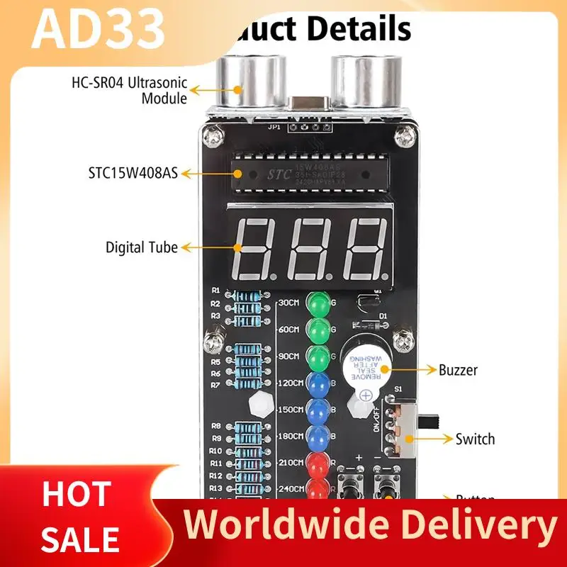 

Лучшие предложения Ультразвуковой дальномер Сигнализация DIY Kit HC-SR04 Ультразвуковой дальномер Комплект для практики сварки со светодиодной подсветкой, сварка STEM