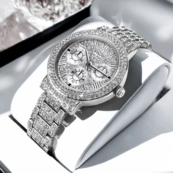 Beauy Wisdom Women's Watches Luxury Fashion Original Quartz Watch for Ladies Waterproof Stainless Steel Trend Dress Full Diamond