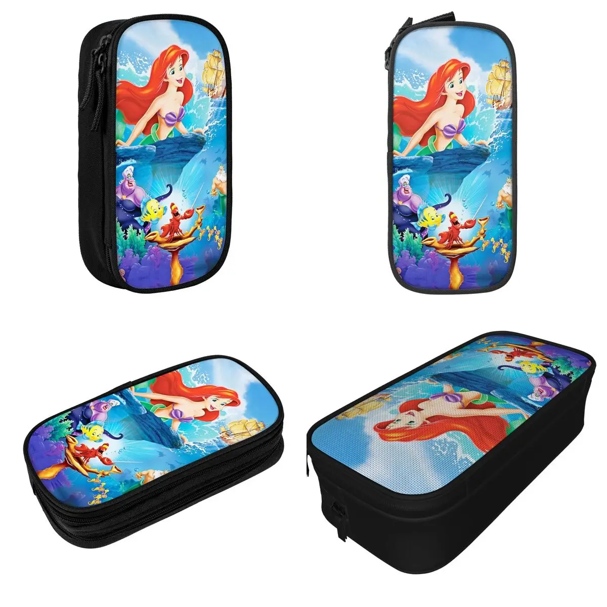 The Little Mermaid Cartoon Pencil Case Ariel Anime Princess Pen Box Bag Student Big Capacity Office Gifts Pencilcases