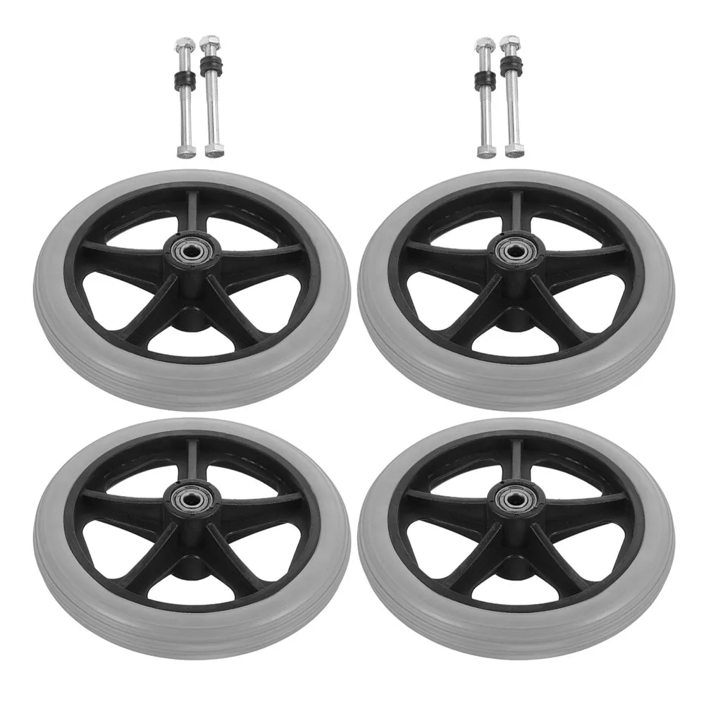 4Pcs Wheelchair Front Caster Wheels 360 Rotation Solid Wear-Resistant Replacement Parts for Wheelchair Rollators Walker Mobility view 5
