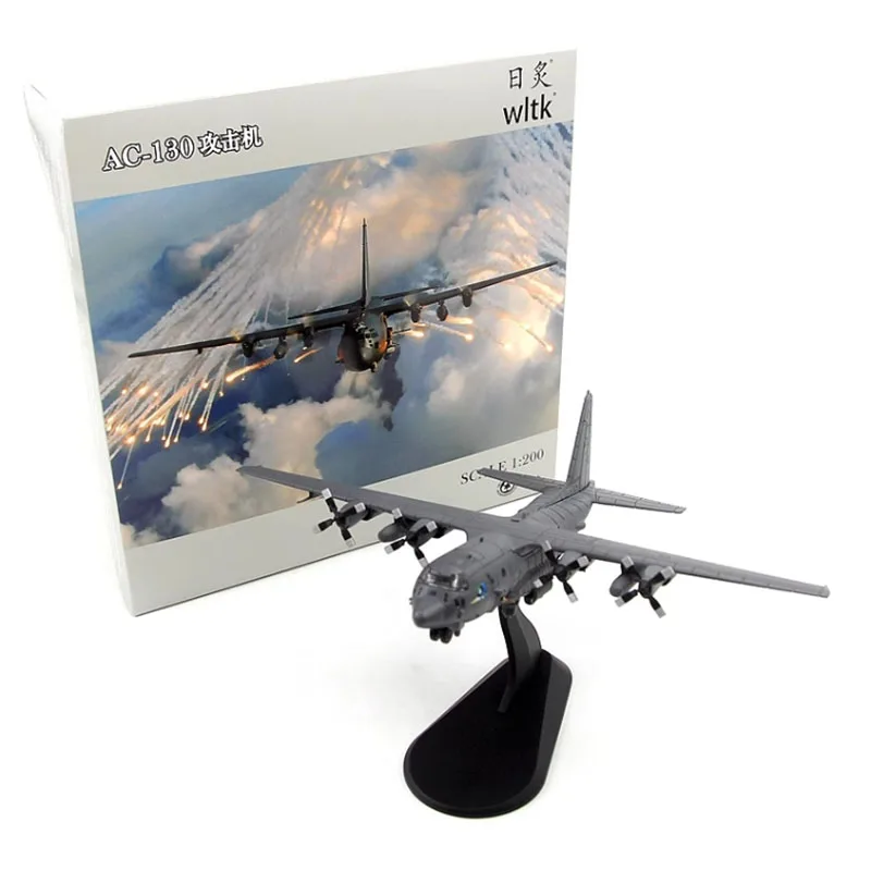 WLTK 1:200 Sunburst US Air Force AC-130A Gunboat Attack AC130 Finished Aircraft Model Simulation Military Aircraft Toy Gift