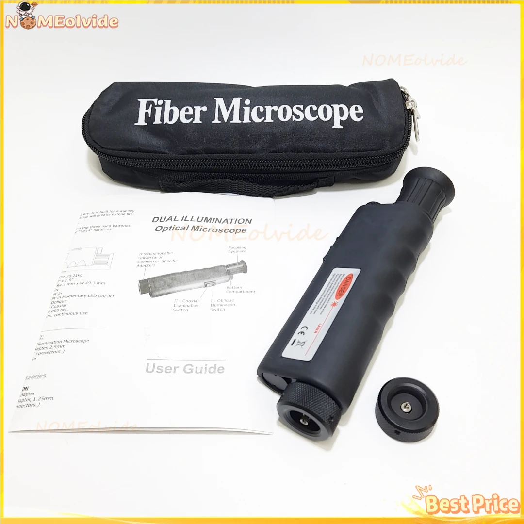 

Hot Sale Precise 400X 400Xi Fiber Optic Inspection Optical Microscope Handheld with 1.25 & 2.5mm Adapters Black Color