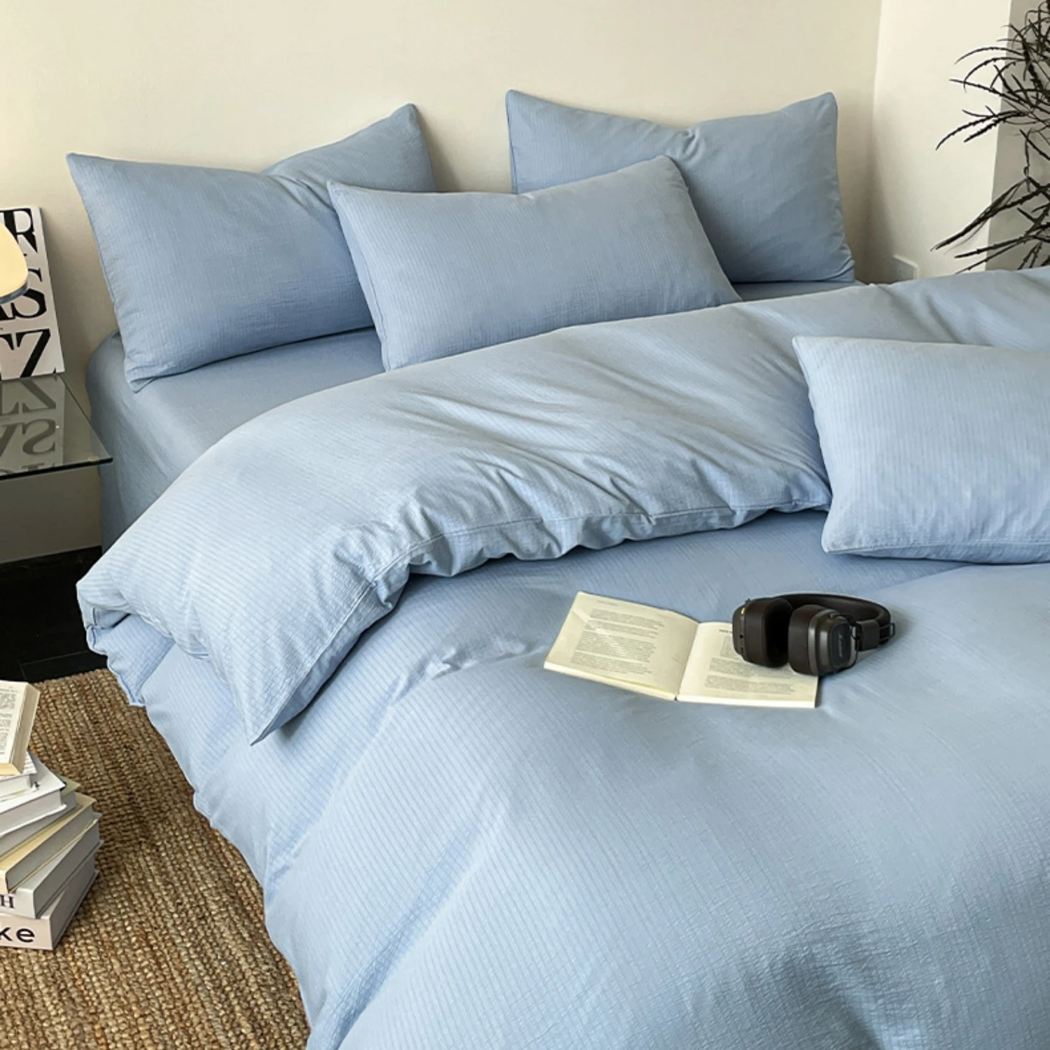 4 Piece Bedding Set Extra Soft Breathable & Cooling Bedding Pillowcases and Fitted Sheet Hotel Quality