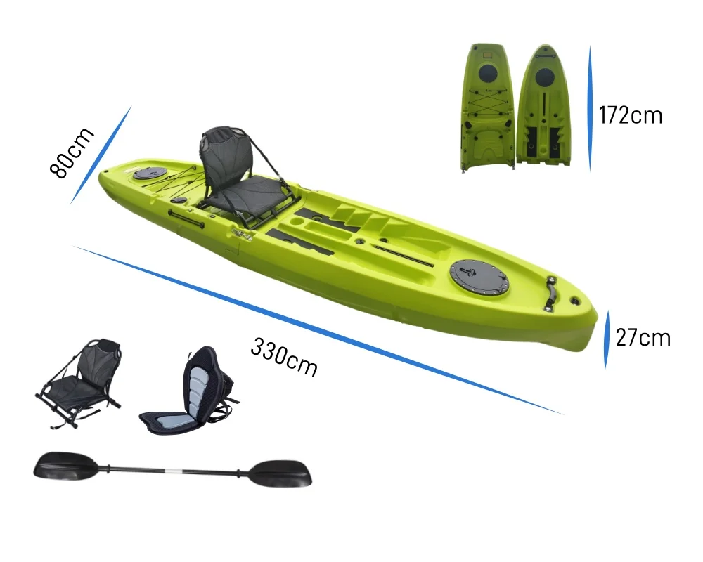 

Разборная модульная лодка-каяк/каноэ из ротоформованного пластика на 2 или 3 секции, одноместная/двухместная, для рыбалки на реке/озере