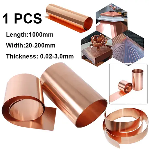 1PC 0.01/0.02/0.03/0.04/0.05/0.08/0.1/0.15/0.2/0.3mm 두께 99.9% 순수 구리 Cu 금속 시트 호일 플레이트