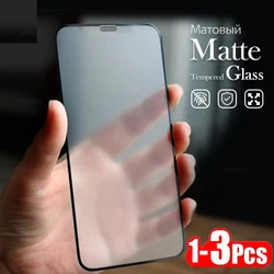 1-3Pcs Frosted Matte Screen Protector for iPhone XR XS 11 12 13 mini 14 15 16 Pro Max 8 Plus SE Tempered Glass Anti Fingerprint