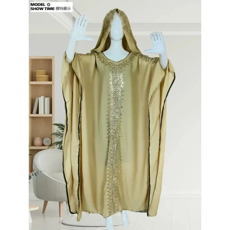 Eid Hooded Abaya Women Muslim Boubou Djellaba Long Maxi Dress Dubai African Kaftan Islam Morocco Caftan African Clothing 5