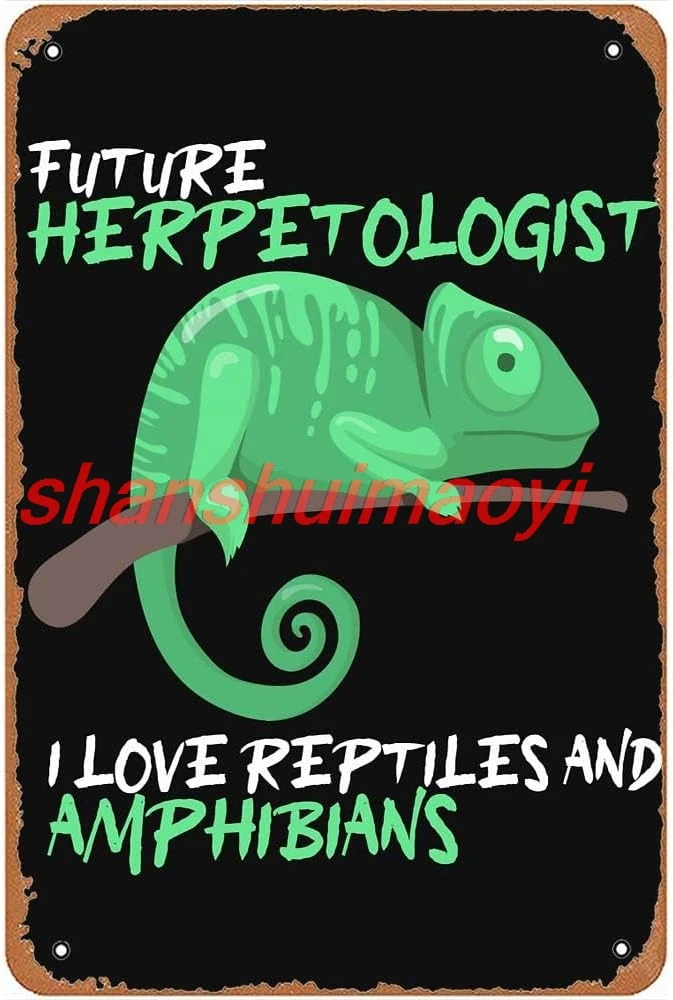 Future Herpetologist I Love Reptiles and Amphibians Herping Metal Signs Vintage Wall Art Farm Man Cave Garage Bar Pubs Gift 8x12