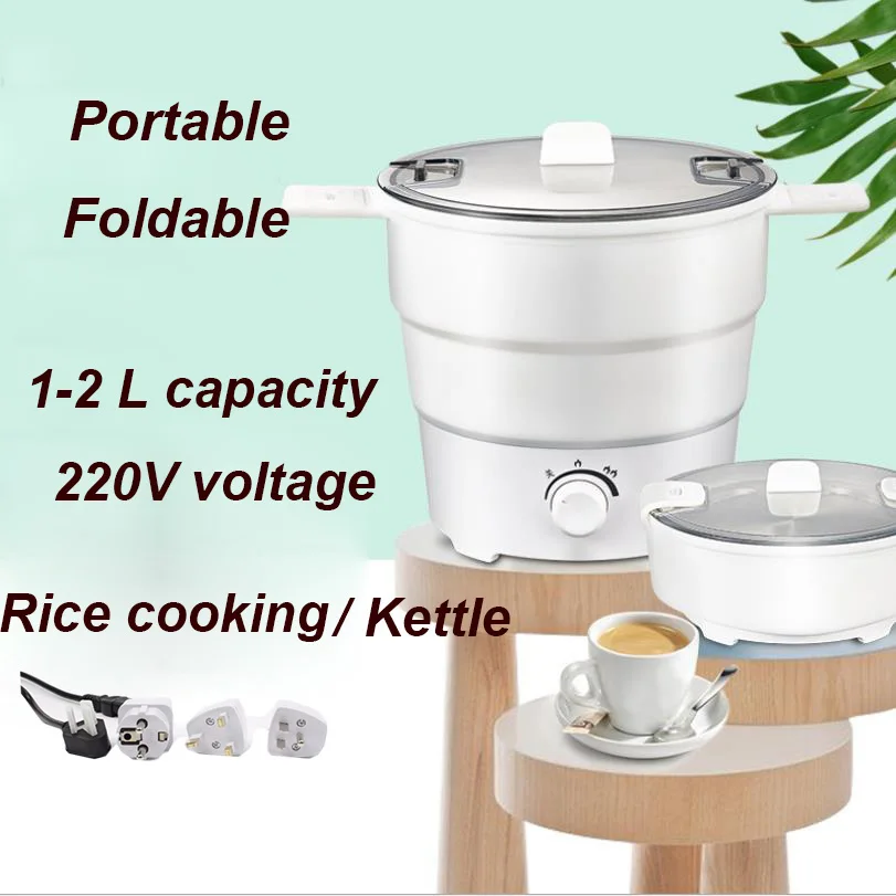 110 V/220 V czajnik elektryczny silikonowy składany przenośny podróżny bojler na wodę kempingowe domowe urządzenie elektryczne garnek elektryczny czajniczek