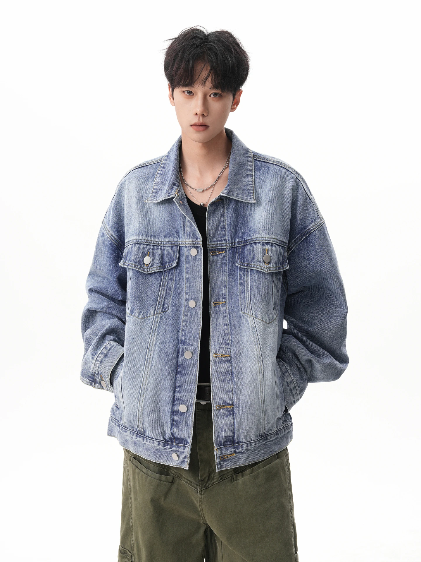 

Wukong Has Sto Streetwear Брендовые винтажные джинсы с американской талией Jaet ex Свободный крой Универсальная рабочая одежда Jaet для молодежи