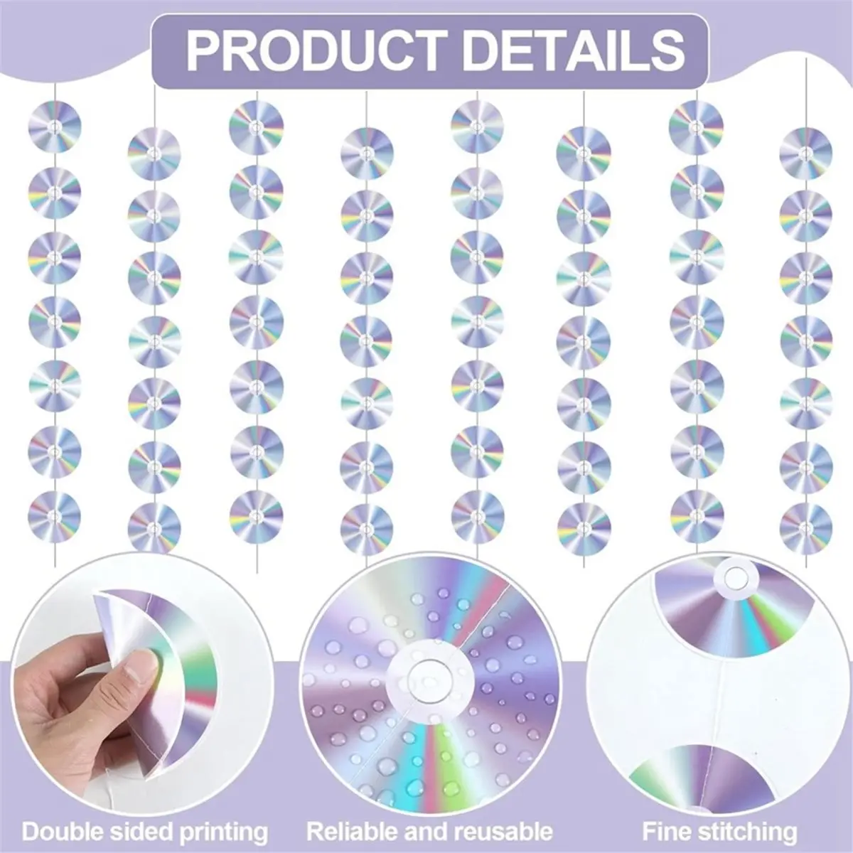8 Pcs CD Disco Banners Retro 90s Theme CDs Paper Cutouts Hanging Swirl Ceiling Y2K Early 2000s Party Decorations 50s