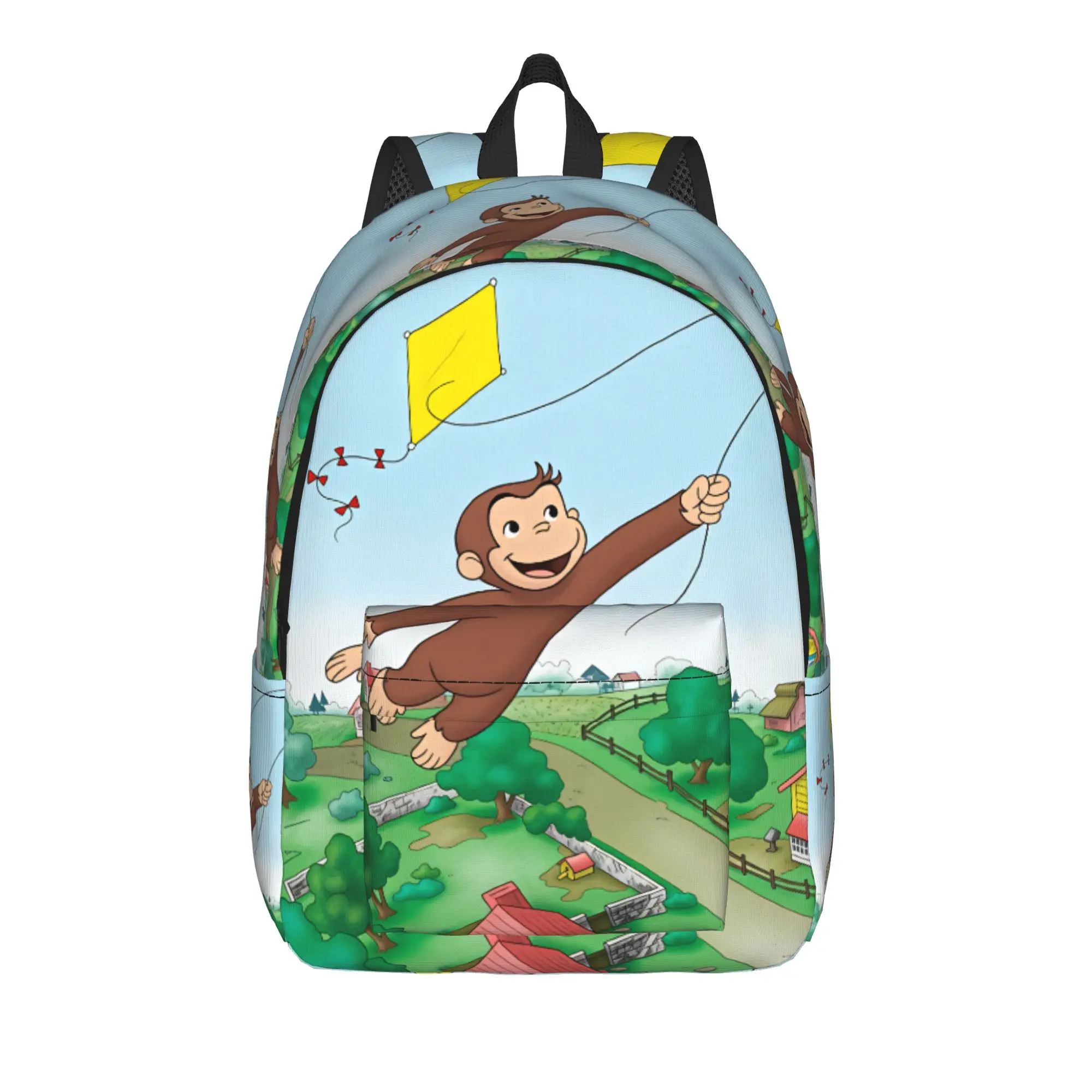 Curious George Monkey Backpack Youth  Soft Backpacks Polyester Kawaii School Bags Outdoor Design Rucksack