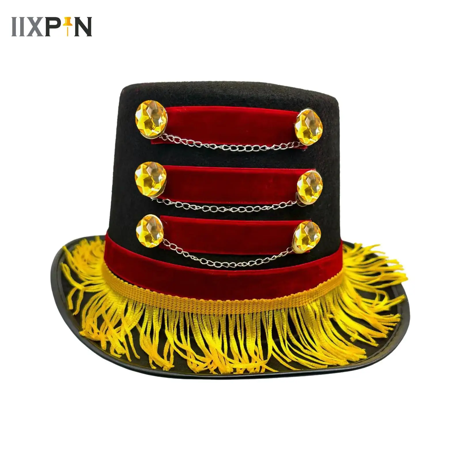 Sombrero para hombre y mujer, sombrero de banda de soldado maestro Majorette, disfraz de capa para mascarada de Halloween, maestro de ceremonias, espectáculo de Cosplay, accesorios de fotografía