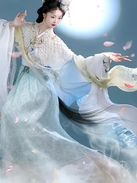 

Original Tee-Color Fairy Picture Hanfu Women's Clothing Large Sve Restoration New Autumn 2024 Traditional Culture Sle ...