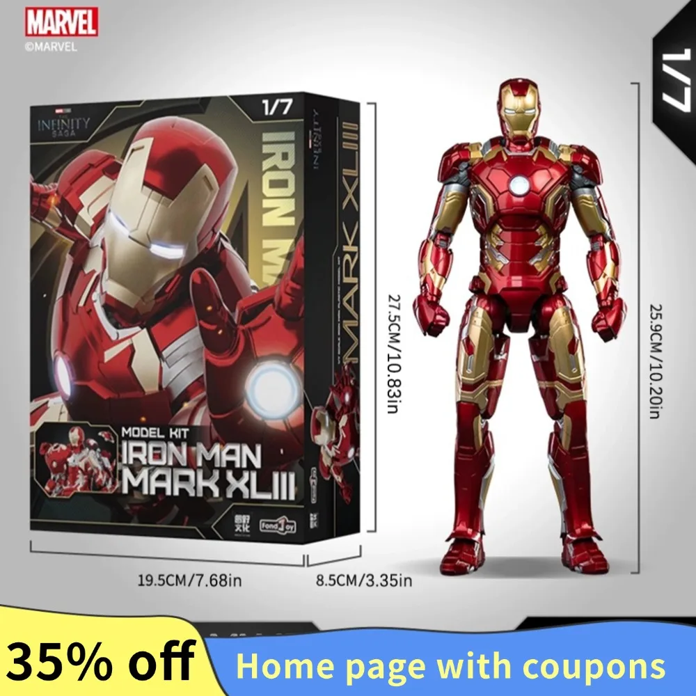 Fondjoy 1/7 Marvel Iron Man MK42 MK43 Anime Statue Figurine Action Figures DIY Toys Action for Kids Gift