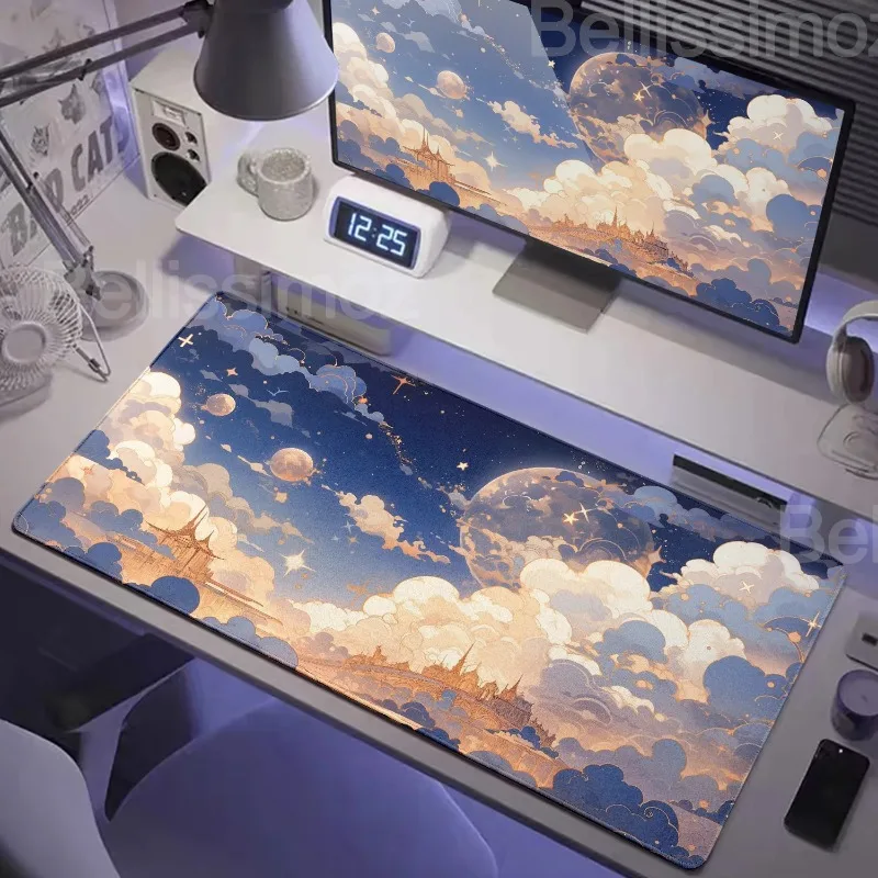 Cute Cloud Large MousePad Blue Gaming Mousepad Gamer Keyboard Mouse Mats Carpet Anti-Slip Laptop rubber Computer Table Desk Mat