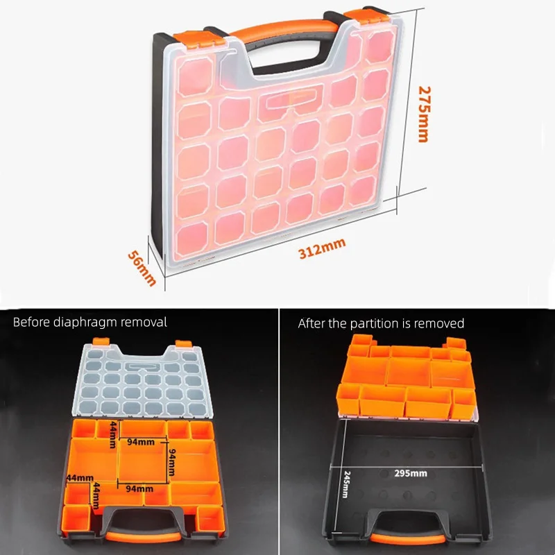 Kunststoffteile Werkzeugkasten Organizer Box Hardware Werkzeug Aufbewahrungsbox Leer Großer Werkzeugkasten Schubladentyp Organizer Schraube Werkzeug Aufbewahrungsbox