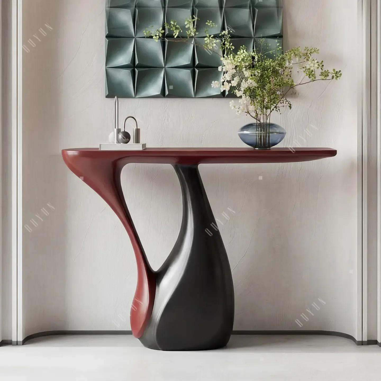 d9 entrance table light luxury wall end view  creative art sense special-shaped decoration table