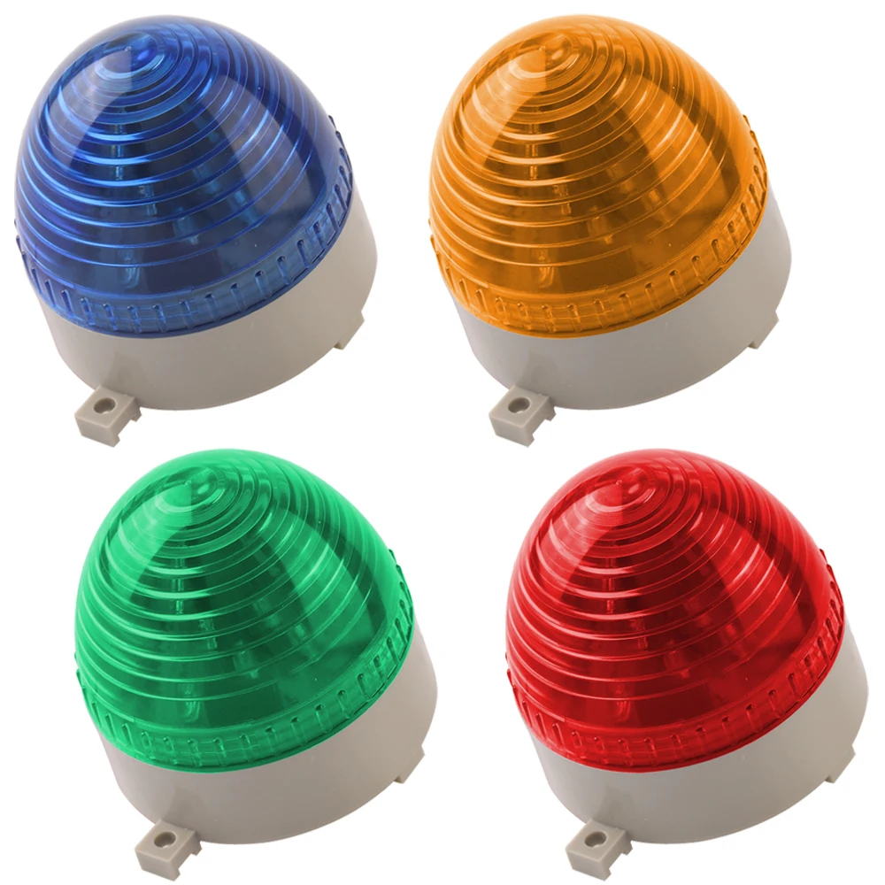 Pequeno LED piscando luz de advertência, lâmpada de sinal de trânsito, verde, vermelho, azul, amarelo, AC110V, 220V, DC 12V, 24V, 3072