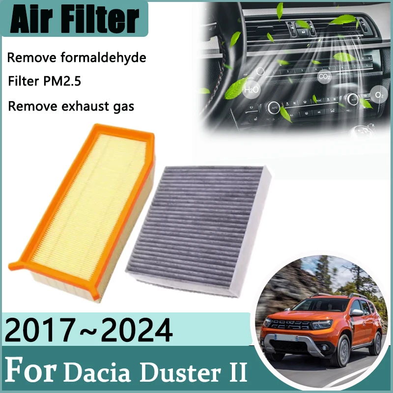 1.2T Activated Carbon Air Conditioner Filter For Renault Dacia Duster II  HM 2017~2024 2023 2022 2021 Accesories Air Filter Grid