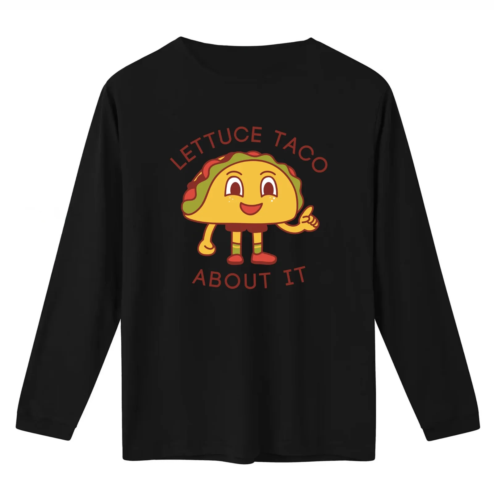 Lettuce Taco About It T-Shirt Summer Casual Cotton Tee Oversized Streetwear Tops Vintage Graphic Print Unisex Men Women