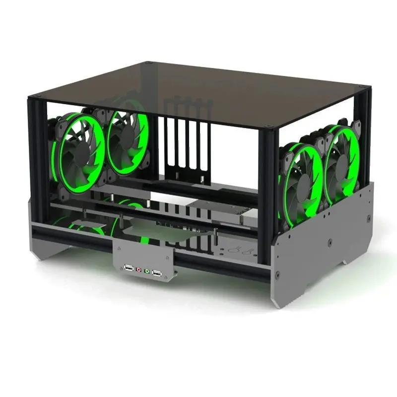 

DIY acrylic aluminum flat open water-cooled sea view room computer frame, dual-channel server transparent host box