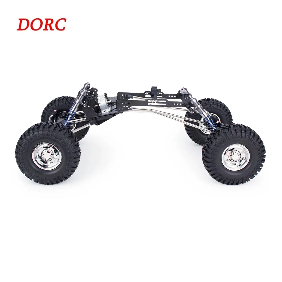 High Clearance Carbon Fiber LCG Chassis Kit with Transmission Shocks Absorbers for 1/10 RC Crawler Cheater Rigs SCX10 II