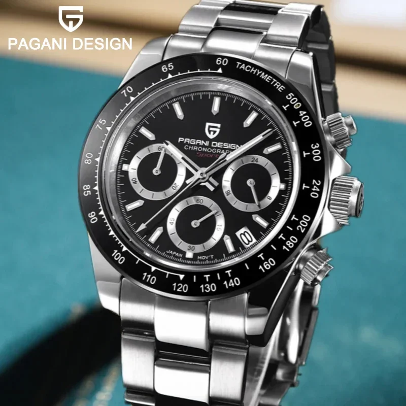 2024 New PAGANI DESIGN PD1644 Luxury Men's Quartz Watch Automatic date Wristwatches Sport 100m Waterproof Chronograph Men Gift
