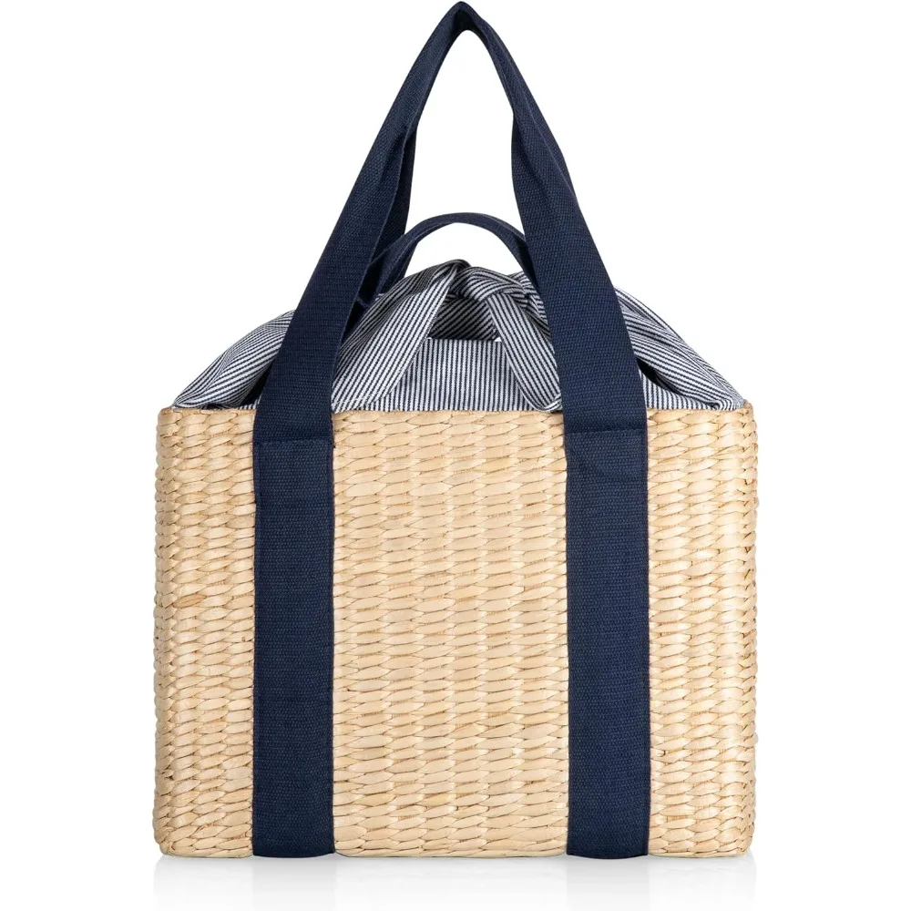 Parisian Picnic Basket, Insulated Seagrass Picnic Basket, Waterproof, Stylish, Perfect for Picnics