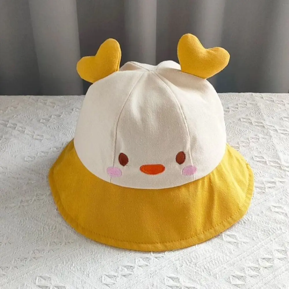 Cotton Kids Bucket Cap Summer Cartoon Rabbit Wide Brim Sun Visor Hat Anti-UV Baby Fisherman Hat