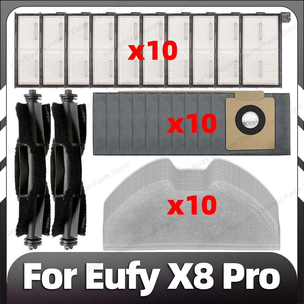 

Compatible for Eufy X8 Pro Robot Vacuum Replacement Mop Pads Dust Bags Spare Parts Accessories