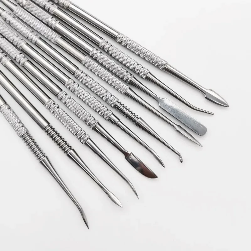 10Pcs/Set Stainless Steel Soft Clay Tools Polymer Sculpting Smoothing Wax Pottery Ceramic Modeling Carved Tools Accessories