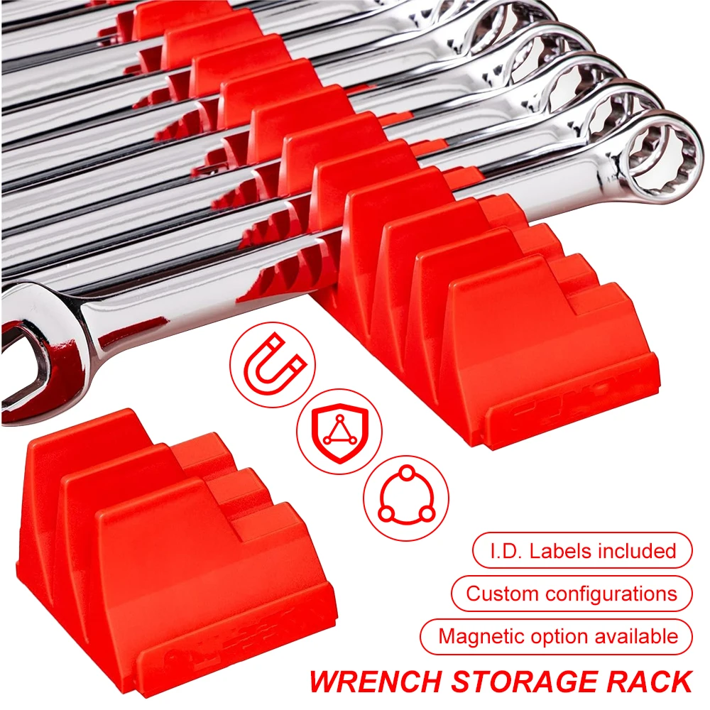 10pcs Wrench Holder Capacity Multifunctional Compact Wrench Rack Holder ABS Magnetic Modular Wrench Organizer Wrench Rack Holder